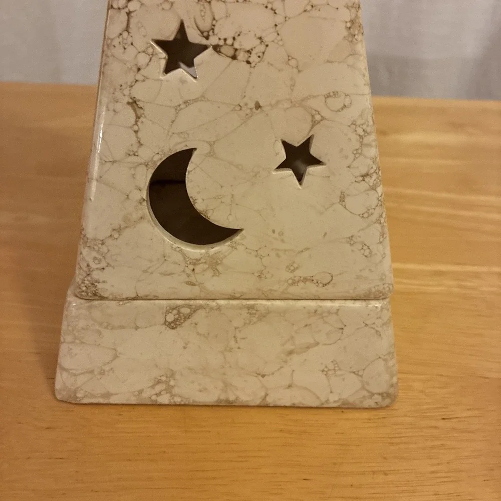 VTG Partylite Galaxy Pyramid Tea light Holder Witchy Celestial Moon And Stars